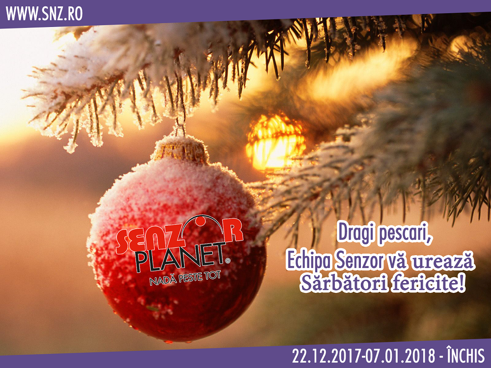 DIVERSE - In perioada 22 decembrie 2017 - 07 ianuarie 2018 showroom-ul Senzor este inchis! Comenzile online primite in aceasta perioada se vor livra incepand cu 8 ianuarie 2018! 
La multi ani!